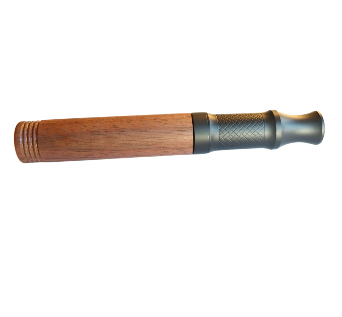 AIRITU R-W000 reusable wood-shell aromatic inhaler shown in a horizontal full-length profile