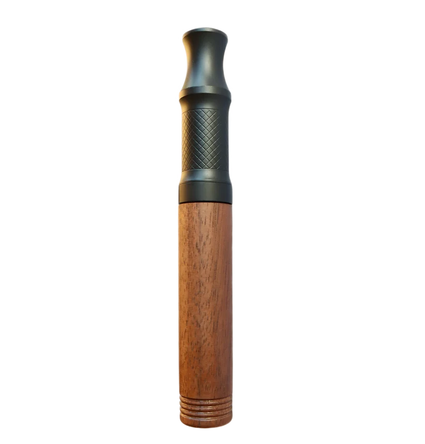 AIRITU R-W000 reusable wood-shell aromatic inhaler shown in a vertical front view